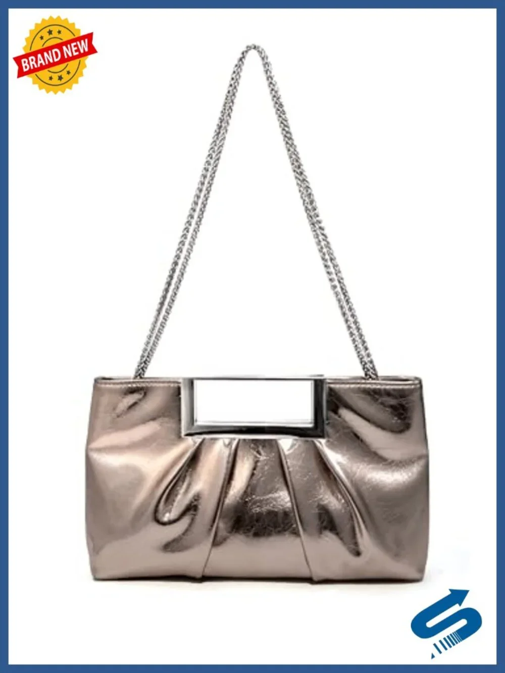 Evening Clutch Crossbody Purse for Wedding Prom Party Formal, Faux Leather